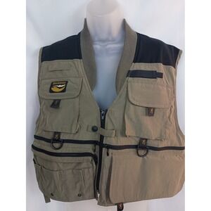 Browning tan L khaki sports hunting fishing outdoor utility sleeveless vest